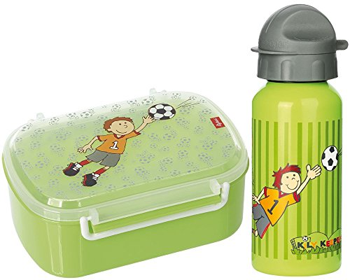 Sigikid Brotdose 24781 und Trinkflasche Fußball Kily Keeper 24795 Geschenkset für Kindergartenkinder oder ABC Schützen von Sigikid