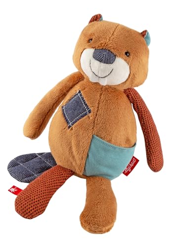 Sigikid Kuscheltier Biber Patchwork Sweety braun/blau,OneSize,braun/blau von Sigikid