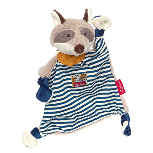 SIGIKID 39195 Schnuffeltuch Waschbär Kuscheltuch Mädchen und Jungen Babyspielzeug empfohlen ab Geburt blau/grau, STK von Sigikid