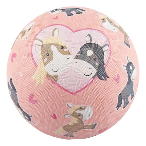 sigikid 43083 Kautschukball-17cm, rosa/Pony Love/17cm, orange/Dino/17cm von Sigikid