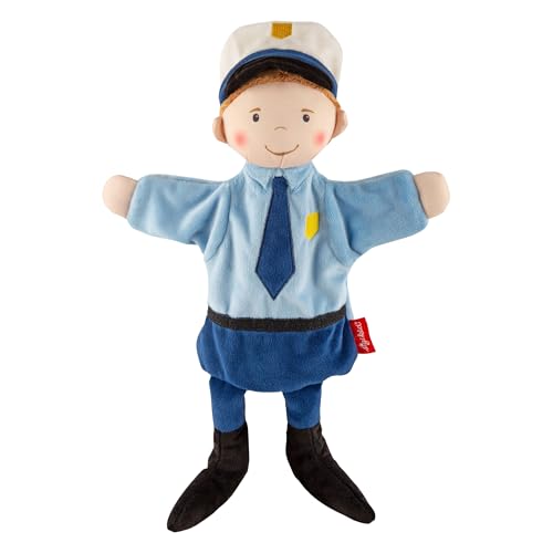 sigikid 43348 Handspielpuppe, blau/Polizist, OneSize von Sigikid