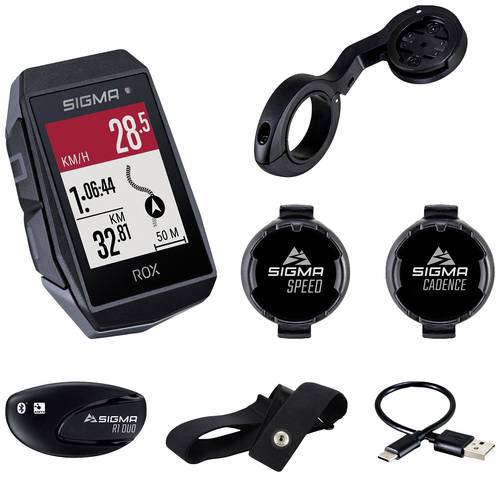 Sigma ROX 11.1 EVO Sensor Set Fahrrad-Navi Fahrrad GPS, GLONASS, spritzwassergeschützt von Sigma