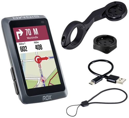 Sigma ROX 12.1 EVO Basic Set - Night Grey Fahrrad-Navi Fahrrad Europa Bluetooth®, GPS, GLONASS von Sigma