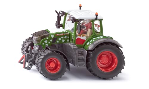 Siku 3224, Weihnachtstraktor Fendt 728 Vario, 1:32, Inkl. Weihnachtsmann-Fahrer, Metall/Kunststoff, Grün, Abnehmbare Kabine, Achsschenkellenkung, Bewegliche Front- und Heckkupplung von Siku