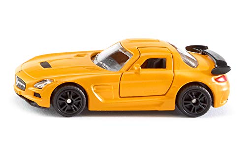 siku 1542, Mercedes-Benz SLS AMG Black Series sports car, Metal/Plastic, Orange, Opening gull-wing doors, Rubberised tyres von Siku