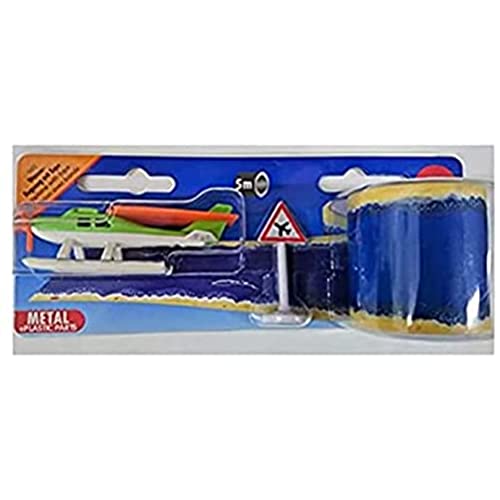 Siku 1602, Wasserflugzeug mit Tape und Verkehrsschild, Metall/Kunststoff, Multicolor, 5 m Wasserstrecke von Siku