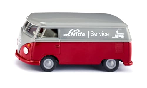 Siku 2362, VW T1 Transporter, 1:50, Metall/Kunststoff, Rot/Grau, Spielzeug-Auto, Türen zum Öffnen, Anhängerkupplung von Siku