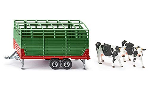 siku 2875, Viehanhänger inkl. 2 Holstein-Kühen, 1:32, Metall/Kunststoff, Grün, Viele Funktionen von Siku