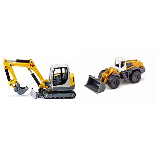 Siku 3559, Wacker Neuson ET 65 Kettenbagger, 1:50, Metall/Kunststoff, Gelb, Bewegliches Maschinenhaus und drehbare Ketten, Beweglicher Baggerarm & 1477, Liebherr Radlader, Gelb/Grau Siku 3559, Wacker Neuson ET 65 Kettenbagger, 1:50, Metall/Kunststoff, Gelb, Bewegliches Maschinenhaus und drehbare Ketten, Beweglicher Baggerarm & 1477, Liebherr Radlader, Gelb/Grau von Siku