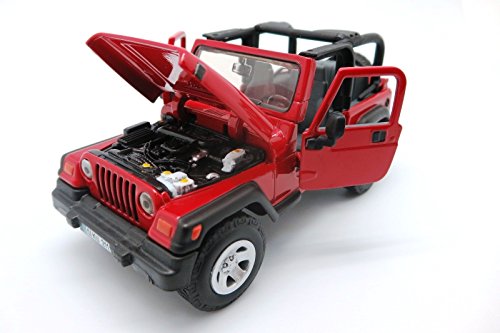 siku 4870, Jeep Wrangler Geländewagen, 1:32, Metall/Kunststoff, Rot, Achsschenkellenkung von Siku