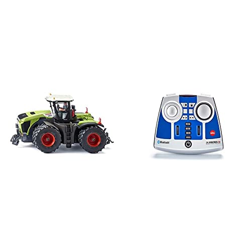 Siku 6791, Claas Xerion 5000 TRAC VC Traktor, Grün, 1:32, Ferngesteuert & Bluetooth Fernsteuermodul, Control Fahrzeuge mit Bluetooth-Steuerung, Kunststoff, Blau/Silber von Siku