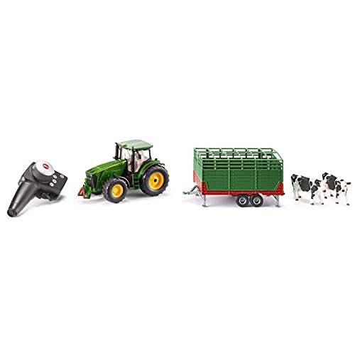 Siku 6881, Ferngesteuerter John Deere 8345R Traktor, 1:32, Inkl. Fernsteuermodul, Grün, Kompatibel mit Anbaugeräten & 2875, Viehanhänger inkl. 2 Holstein-Kühen, 1:32, Grün, Viele Funktionen Siku 6881, Ferngesteuerter John Deere 8345R Traktor, 1:32, Inkl. Fernsteuermodul, Grün, Kompatibel mit Anbaugeräten & 2875, Viehanhänger inkl. 2 Holstein-Kühen, 1:32, Grün, Viele Funktionen von Siku