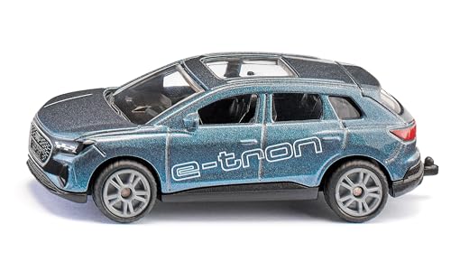 siku 1567, Audi Q4 e-tron, Spielzeug-Auto, Metall/Kunststoff, Blau, Anhängerkupplung, Gummierte Reifen, Metallic-Lackierung von Siku