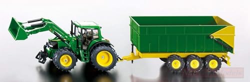 Siku SK1843 TRATTORE John Deere C/RIMORCHIO 1:87 MODELLINO DIE CAST Model kompatibel mit von Siku