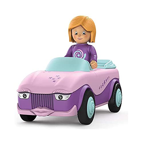 Toddys by siku 0102, Betty Blinky, 2-teiliges Spielzeugauto, Zusammensteckbar, Inkl. beweglicher Spielfigur, Hochwertiger Schwungradmotor, Rosa/Lila, Ab 12 Monaten von Siku