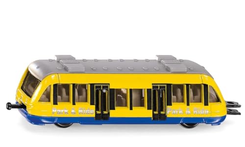 siku 1013, Nahverkehrszug, Metall/Kunststoff, Gelb/Blau, Standard-siku-Eisenbahnkupplungen zum Verbinden mit anderen Zügen von Siku