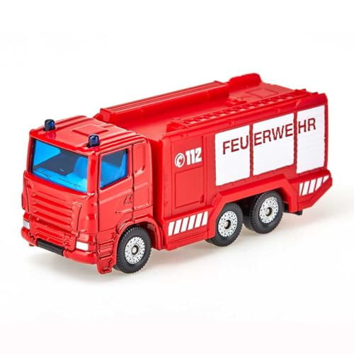 siku 1034, Feuerwehr Tanklöschfahrzeug, Metall/Kunststoff, Rot, Anhängerkupplung von Siku