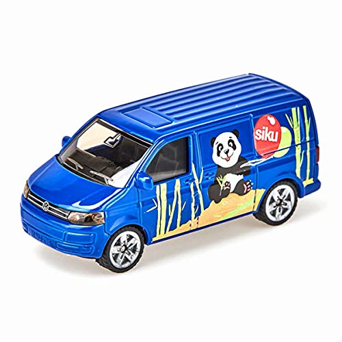 siku 1338, VW Transporter, Metall/Kunststoff, Blau, Öffenbare Heckklappe, Spielzeugauto für Kinder von Siku