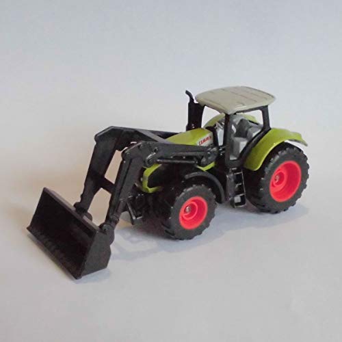 siku 1392, Claas Axion mit Frontlader, Metall/Kunststoff, Grün, Anhängerkupplung, Beweglicher Frontlader und Schaufel, Abnehmbare Kabine von Siku