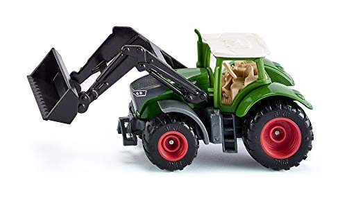 siku 1393, Fendt 1050 Vario Traktor mit Frontlader, Grün/Schwarz, Beweglicher Frontlader, Abnehmbare Kabine, Reifen aus Gummi von Siku