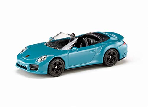 siku 1523, Porsche 911 Turbo S Cabrio, Metall/Kunststoff, Blau, Spielzeugauto für Kinder von Siku