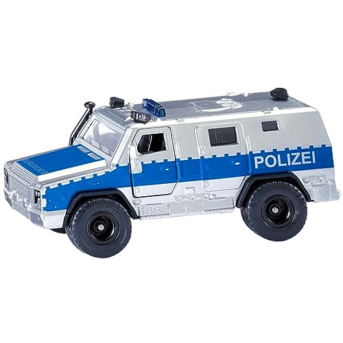 siku 2304, Rheinmetall MAN Survivor R, Polizei-Einsatzwagen, 1:50, Metall/Kunststoff, Silber/Blau, Öffenbare Türen von Siku