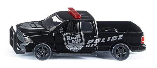 siku 2309, Dodge Ram 1500 Polizeiauto, 1:50, Metall/Kunststoff, Abnehmbare Reifen, Bewegliche Teile, Schwarz von Siku