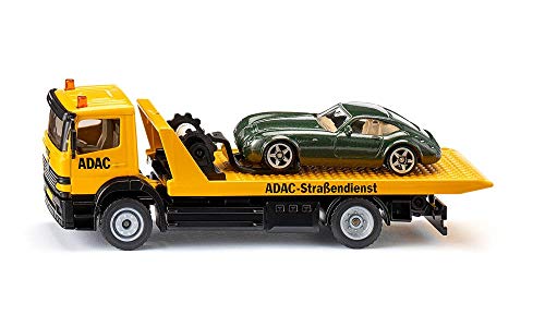 siku 2712, Abschleppwagen, 1:55, Metall/Kunststoff, Gelb, ADAC-Optik, Inkl. abzuschleppendem Spielzeugauto von Siku