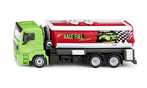 siku 2716, LKW mit Tankwagenaufbau, 1:50, Metall/Kunststoff, Grün/Rot, Ausrollbarer Tankschlauch von Siku