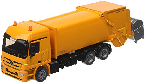 siku 2938, Müllwagen, 1:50, Metall/Kunststoff, Grün/Weiß, Öffenbarer Heckbereich, Inkl. Mülltonne von Siku