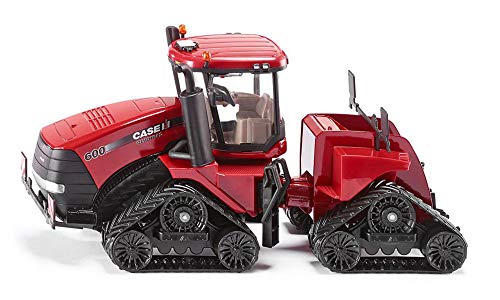 Siku 3275, Case IH Quadtrac 600 Raupenschlepper Traktor, 1:32, Metall/Kunststoff, Rot, Funktionales Knickgelenk Heck-Kupplung von Siku