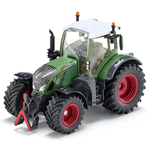 siku 3285, Fendt 724 Vario Traktor, 1:32, Metall/Kunststoff, Grün, Achsschenkellenkung und Kupplung von Siku