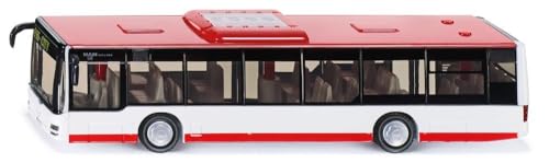 siku 3734, Stadtbus, 1:50, Metall/Kunststoff, Öffenbare Türen, Rot/Weiß von Siku