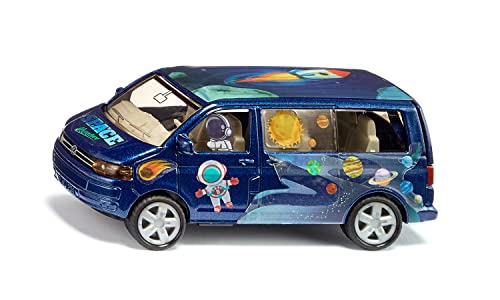 siku 6509, Bastelset Style my siku, VW T5 "Astronaut", Spielzeug-Auto, Metall/Kunststoff, Blau, Inkl. Stickerbogen zur individuellen Gestaltung, Heckklappe zum Öffnen von Siku