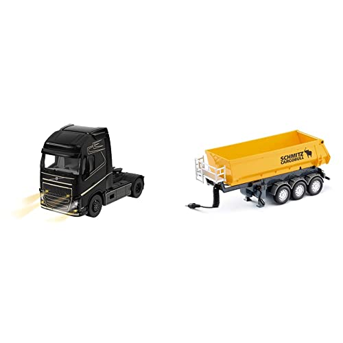 Siku 6731, Volvo FH16 LKW, 1:32, Schwarz, Ferngesteuert & 3-Achs-Kippsattelauflieger, 1:32, Gelb, Ferngesteuert, Control-LKW Control-Fahrzeuge von Siku