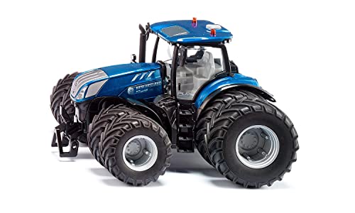 siku 6738, New Holland T7.315 Traktor, 1:32, Blau, Metall/Kunststoff, Ferngesteuert, Steuerung mit App via Bluetooth, Mit abnehmbaren Doppelreifen, Ohne Fernsteuermodul von Siku
