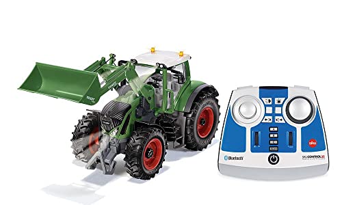 siku 6796, Fendt 933 Vario Traktor mit Frontlader, Grün, Metall/Kunststoff, 1:32, Ferngesteuert, Inkl. Bluetooth-Fernsteuerung und Zubehör, Steuerung via App möglich von Siku