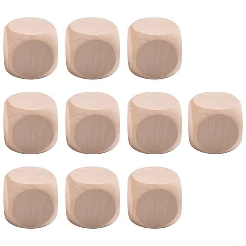 Sileduove Holzwürfel-Set zum Selbermachen, blanko, verschiedene Größen, für Familienspielabende oder kreative Bastelsitzungen (25 mm), 10 Stück von Sileduove