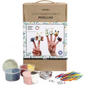 Niedliche Fingerpuppen, 1 Set von Silk Clay