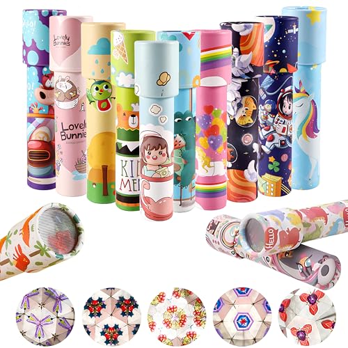 12 Stück Kaleidoskope, Retro Vintage Kaleidoskope, Kaleidoscope Lernspielzeug, Kinder Mitgebsel Kaleidoskop für Kindergeburtstag, Weihnachten, Schule, Neujahr, Klassenzimmer | Zufällige Farbe von Silkwish