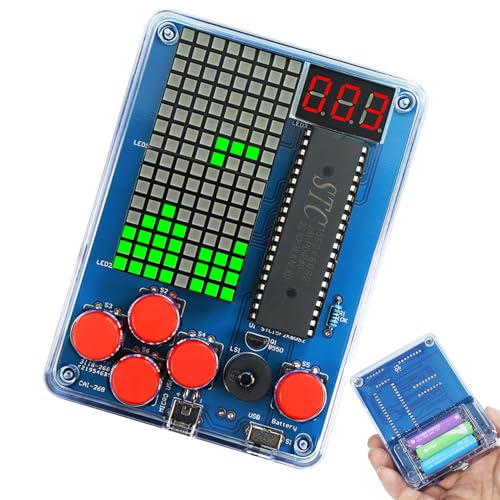 DIY Spielekonsole Löten Bausatz, Elektronik Baukasten Handheld Game Console Kit mit Acrylgehäuse, Lötübungskits Retro-Spielekonsolen für Erwachsene Studenten Wissenschaft Bildung Spaß Löten Lernen Set DIY Spielekonsole Löten Bausatz, Elektronik Baukasten Handheld Game Console Kit mit Acrylgehäuse, Lötübungskits Retro-Spielekonsolen für Erwachsene Studenten Wissenschaft Bildung Spaß Löten Lernen Set von Silkwish