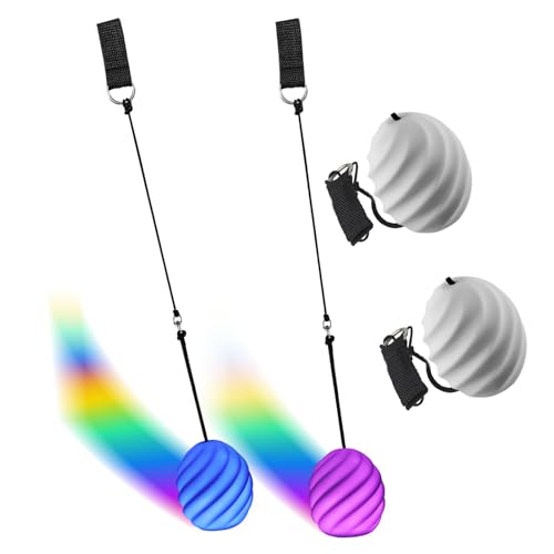 Silkwish 2 Stück LED Poi Bälle Set, LED Glow Poi Kugeln mit Strobe-Effekt und Regenbogen Farben, Verbesserte LED Poi für Kinder und Erwachsene, POI Jonglierbälle Leuchtend für Tanzen, Rave, Lichtshow Silkwish 2 Stück LED Poi Bälle Set, LED Glow Poi Kugeln mit Strobe-Effekt und Regenbogen Farben, Verbesserte LED Poi für Kinder und Erwachsene, POI Jonglierbälle Leuchtend für Tanzen, Rave, Lichtshow von Silkwish