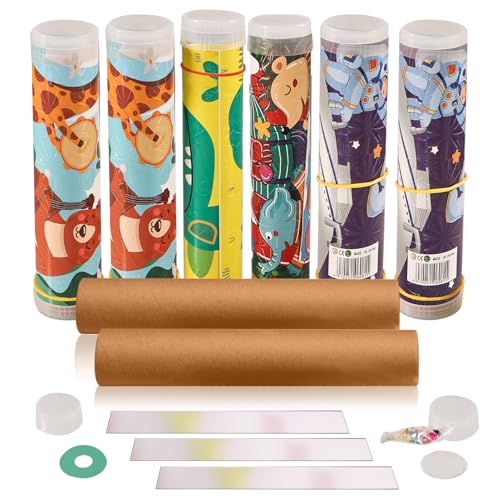 Silkwish 8er Kaleidoskop Bastelset Kinder - Kaleidoskop Kindergeburtstag Gastgeschenke - DIY Kaleidoskop Mitgebsel - Selbst Bauen - Mitbringexperiment zu Optik für Kinder ab 6-8 Jahre von Silkwish