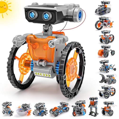 Sillbird 15-in-1 Solar Roboter Spielzeug ab 8 Jahre, Solar und batteriebetriebener Motor mit Doppelantrieb, Mint Experimente Lernspielzeug Kinder Geschenk für Jungen ab 8 9 10+ Jahren（212 Stücke） von Sillbird