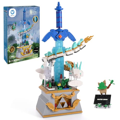 Sillbird Master Schwert Baukasten mit Drache, Hyrule Sammlung Display Modell für Spielefans, leuchtender Klemmbausteinen Meisterschwert, Ideen Geschenke für Kinder ab 8 Jahren (684 Stück) von Sillbird