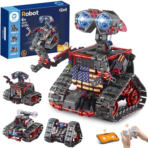 Sillbird Ferngesteuerter & Programmierbarer Roboter, 4 in 1 Roboter Kinder für Jungen-Großer Wall-Roboter/Kleiner Wall-Roboter/Stuntauto/Dreiecksroboter, Kreative Geschenke (560 Stück) von Sillbird