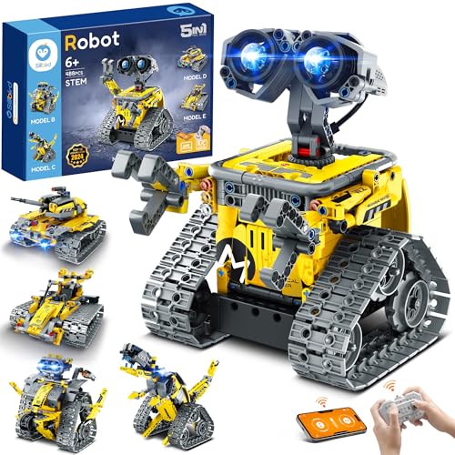 Sillbird Roboter Kinder für Jungen, 3-in-1-Technik Roboter mit App-Fernsteuerung, Wall/Mech Dinosaurier/Stunt-Auto Programmierbares Bauspielzeug, Kreative Geschenke für Jungen und Mädchen ab 8+ Jahren von Sillbird