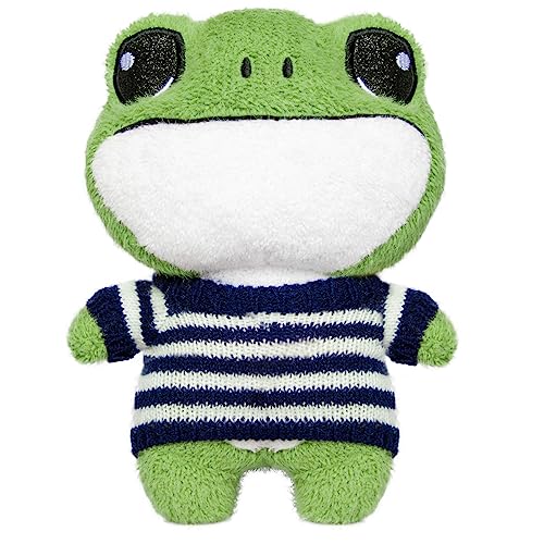 Frosch Plüschspielzeug, Plüschfroschspielzeug ausgestopft Tierplüschspielzeug niedlicher Frosch gefüllt Plushie Kuschelspielzeug Frosch Tier Plüsch Puppen Geschenk für Kinder Mädchen (Blau weiß) von Silom