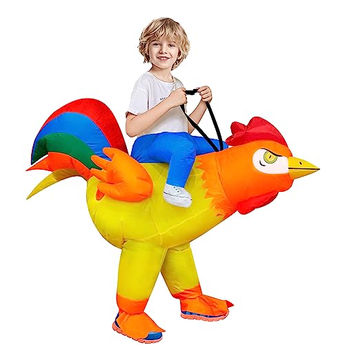 Silom Aufblasbares Kostüm Halloween Huhn Kostüme für Männer Frauen Aufblasbares Kostüm für Erwachsene Kinder Blow Up Kostüme für Lustige Kostümparty (Kinder), 160cm-190cm von Silom