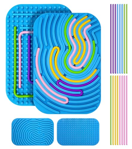 Sensorik Activity Board Silikon, Montessori Fidget Spielzeug mit 16 Strings, Doppelseitiges Sensory Aktivitätsbrett für ADHD, Autismus, Angst, mit Reisetasche Beruhigung für Kinder und Erwachsene Sensorik Activity Board Silikon, Montessori Fidget Spielzeug mit 16 Strings, Doppelseitiges Sensory Aktivitätsbrett für ADHD, Autismus, Angst, mit Reisetasche Beruhigung für Kinder und Erwachsene von Silospire